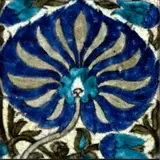 William De Morgan, Earthenware Tile Depicting a Palmette