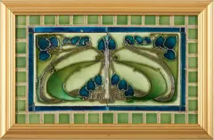Untitled by Art Nouveau Floral Tile Panel, 1900, sold Dec 2023