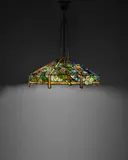 Tiffany Studios, 'Nasturtium' Hanging Shade, leaded glass, patinated bronze