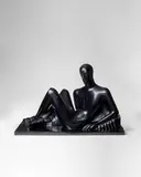 Gustave Miklos, Young Man in Repose, 1931, bronze with a patina in black and dark browns