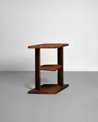 Eugène Printz, Three-Tier Side Table, veneered mahogany