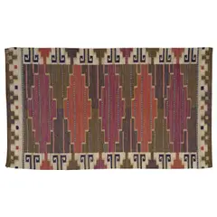 'Bruna Heden' Flatweave Carpet by Marta Maas-Fjetterstrom, 1941, for Märta Måås-Fjetterström AB, hand-woven wool, woven manufacturer's mark and artist's initials 'AB MMF', sold Dec 2024