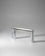 Table Lamp by Italian Modern, chrome plated tubular steel, reflective paint to the interior, sold Dec 2024