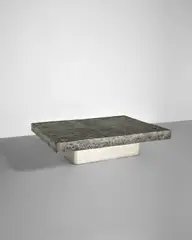 American Contemporary, Brutalist Coffee Table, chrome-plated steel, aluminum, engraved artist's signature and '5/8'