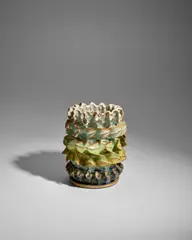 Coelenterate Vase by Paul S. Briggs, pinched-formed, glazed black stoneware, artist's monogram mark 'PB' to base, offered Dec 2024