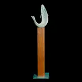 Frank Gehry, Fish Lamp, for New City Editions, glass on illuminated wood and glass base, etched 'F