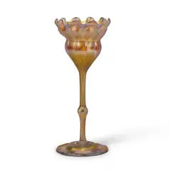 Floriform Compote by Tiffany Studios, Favrile glass, inscribed '2433 E L, sold Oct 2024