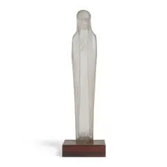 René Lalique, Source de la Fontaine Calypso (Statue), frosted and polished glass, wood base, etched 'Rene Lalique France Calypso'