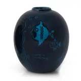 Viktor Schreckengost, Vase With Fish, for Cowan Pottery, drypoint decorated glazed earthenware