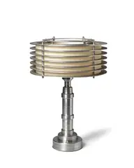 Pattyn Products, Table Lamp, spun aluminum, paper diffuser