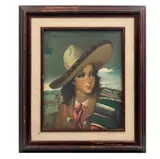 (ORBA, ESPAÑA, 1878-MÉXICO, 1950). Dama con Sombrero by Carlos Ruano Llopis, Óleo sobre tela. Firmado, sold Feb 2025