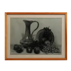 Françoise Noé, Bodegón, Grafito sobre papel. Firmado