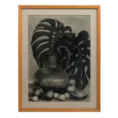 Françoise Noé, Naturaleza muerta con aguacates, Grafito sobre papel. Firmado