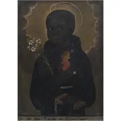 San Benito de Palermo, ORIGEN AMERICANO, CA., 1800, Óleo sobre tela