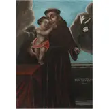 San Antonio de Padua, MÉXICO, FINALES DEL SIGLO XIX, Óleo tela montado en aglomerado