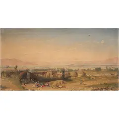 Conrad Wise Chapman, VISTA DEL VALLE DE MÉXICO, Óleo sobre tabla