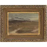 INGLATERRA, SIGLO XIX by Paisaje Nublado Con Montañas, Óleo sobre tela, sold Feb 2025