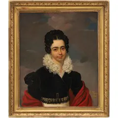 Édouard Pingret, RETRATO DE DAMA, Óleo sobre tela