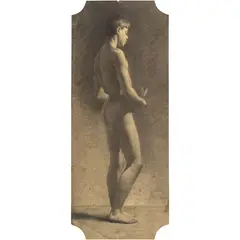 PAR DE DESNUDOS MASCULINOS by Adrián Unzueta, Grafito y carboncillo sobre papel, sold Feb 2025