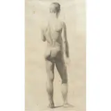 Adrián Unzueta, DESNUDO MASCULINO, Grafito y carboncillo sobre papel