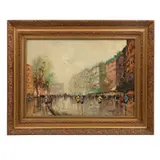 Aldo Zaccardelli, Paisaje urbano, Óleo sobre tela, 47.5 x 68 cm. Firmado