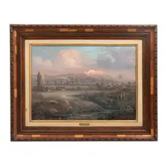 Sergio Bravo Hidalgo, Vista del Iztaccíhuatl, Ciudad Nezahualcóyotl, Óleo sobre tela