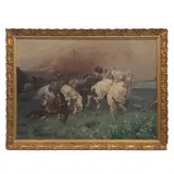 Adolf Schreyer, Caballos, Óleo sobre tela