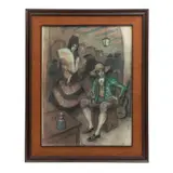Ricard Opisso, Gitanos, Pastel sobre papel