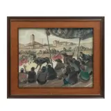 Ricard Opisso, Corrida de toros, Pastel sobre papel