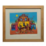 Miguel García Ceballos, Niño a caballo frente a iglesia, Serigrafía 64 / 200