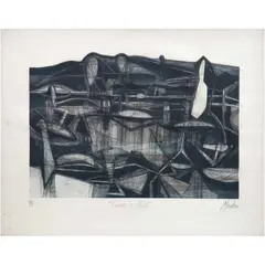 Gabriel Macotela, Ciudad de noche, Grabado al aguafuerte y aguatinta P / T