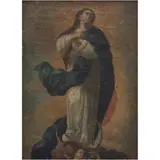 Virgen de la Inmaculada Concepción, MÉXICO, SIGLO XVIII, Óleo sobre tela
