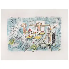 Roberto Matta, Les quatre observateurs ou l'objet du dialogue, 1956, Litografía a 6 colores e.a