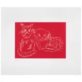 Ai Weiwei, Cats Red, 2022, Serigrafía sobre papel Saunders Watwerford, prensado en caliente 128 / 150