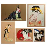 Autor Anónimo, Escenas Japonesas. Piezas: 5, Serigrafía sobre MDF