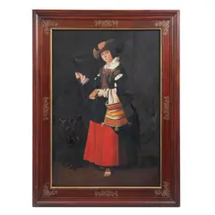Firmado D. Burgos, Santa Margarita de Antioquía, 1993, Óleo sobre tela