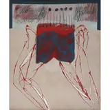 Oliverio Hinojosa, Sobre el paisaje del cuerpo II, Óleo y arena sobre tela