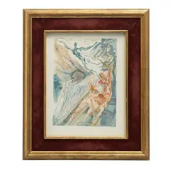 Salvador Dalí, El Purgatorio, Canto 26: Encuentro de dos grupos lujuriosos, de la carpeta La Divina Comedia, 1960, Xilografía E. A