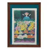 Trinidad Osorio, Niña con flores, Litografía 47 / 50