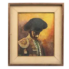 Torero by José C. Vela R, 1950, Óleo sobre madera, sold Dec 2024