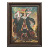 Ángel Con Alabarda, ESCUELA CUZQUEÑA, SIGLO XX, Óleo sobre tela