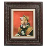 Firmado D. Burgos, Dama de perfil, Óleo sobre tela