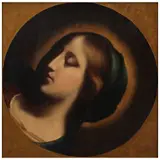 A la Manera de Carlo Dolci, VIRGEN CON EL NIÑO (DETALLE), Óleo sobre madera