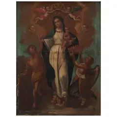Virgen de la Luz, MÉXICO, SIGLO XIX, Óleo sobre tela