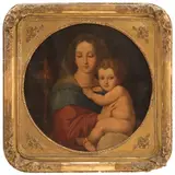 VIRGEN DE LA SILLA by A la Manera de Rafael Sanzio, Óleo sobre tela, sold Dec 2024