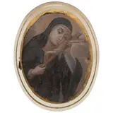Santa Teresa, MÉXICO, SIGLO XVIII, Óleo sobre lámina de cobre