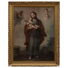 Andrés López, SAN JOSÉ CON EL NIÑO, Óleo sobre tela
