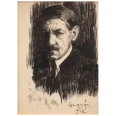 Germán Gedovius, AUTORRETRATO, Tinta sobre papel
