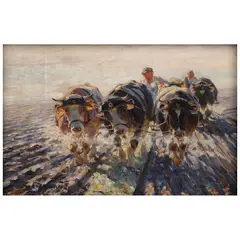 Max Bergmann, ESCENA CAMPESTRE, Óleo sobre tela