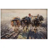 Max Bergmann, ESCENA CAMPESTRE, Óleo sobre tela